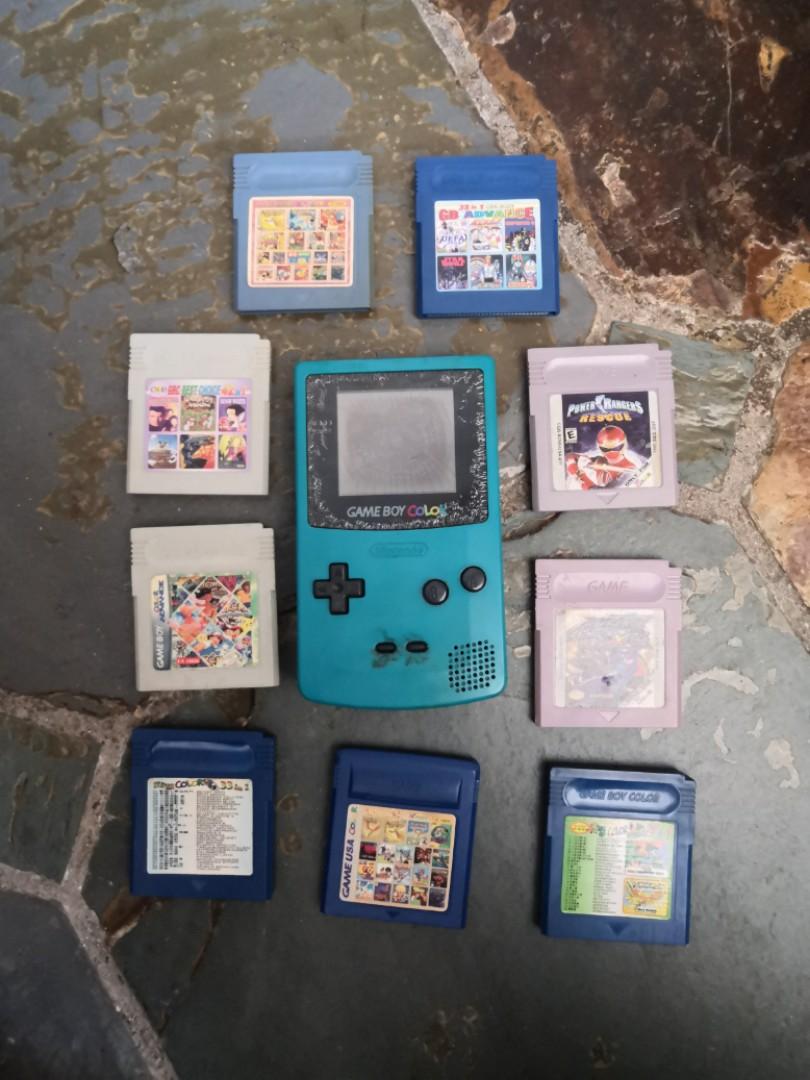 Gameboy Color + 9 cartridge games gbc game boy, Video Gaming, Video