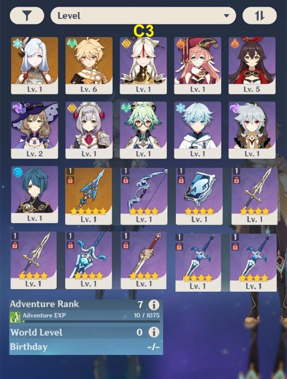 Genshin Impact Ar 7 Shenhe Calamity Unset All Asia Video Gaming Video Games Others On Carousell