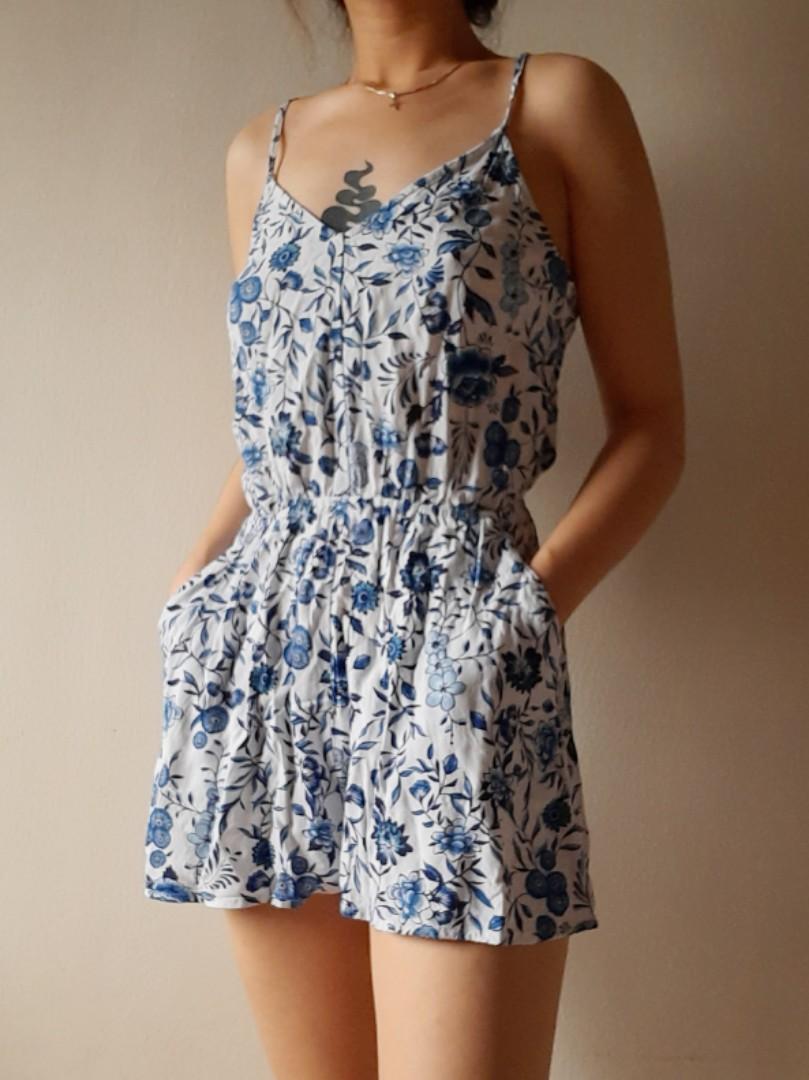 H&m top blue romper
