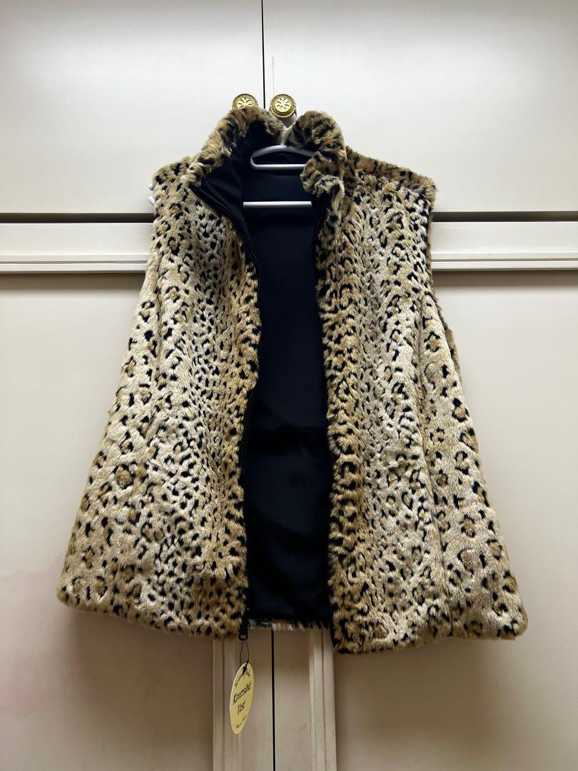 Kristen Blake Reversible Leopard Vest Women s Fashion Coats