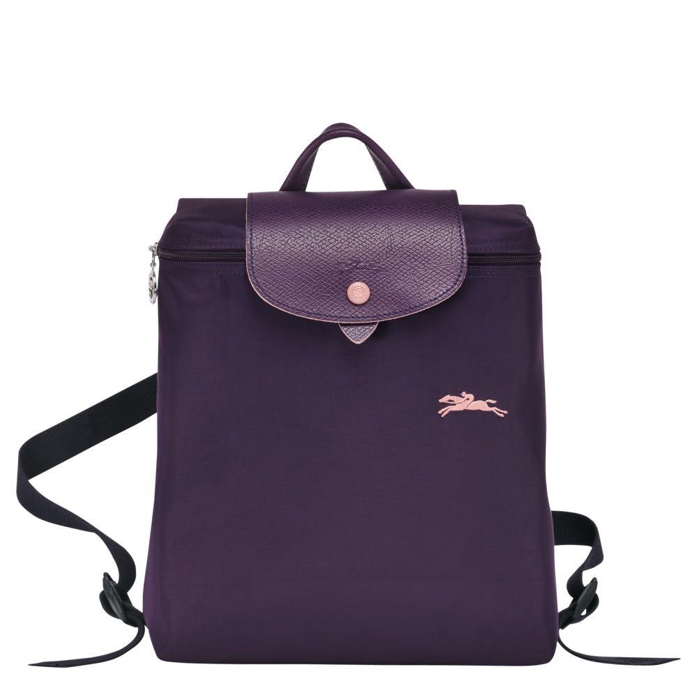 purple longchamp backpack