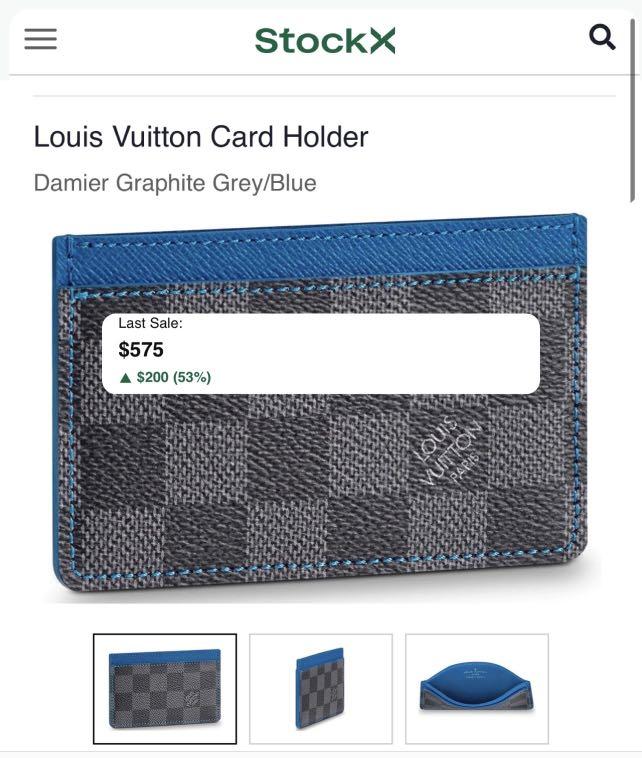 LOUIS VUITTON Damier Graphite Card Holder Blue 877936