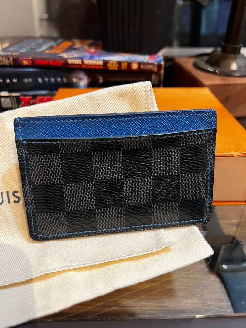 LV card holder damier graphite blue/grey, Luxury, Bags & Wallets