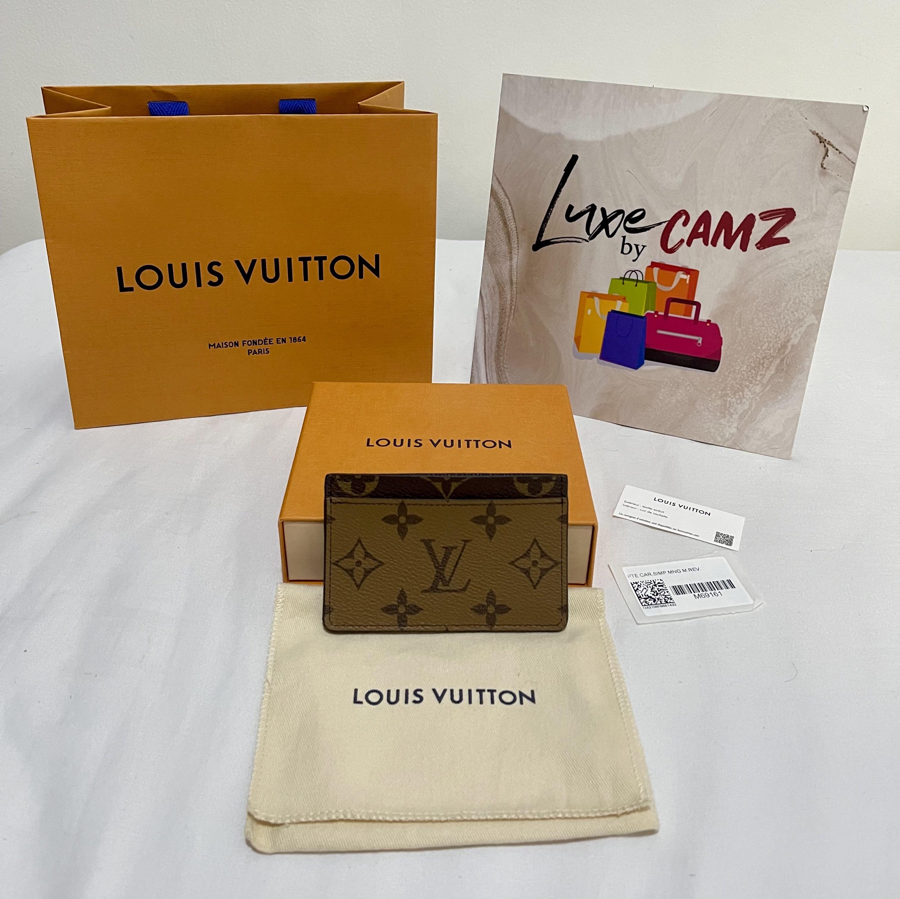 LV Card Holder Reverse Monogram, Luxury, Bags & Wallets on Carousell