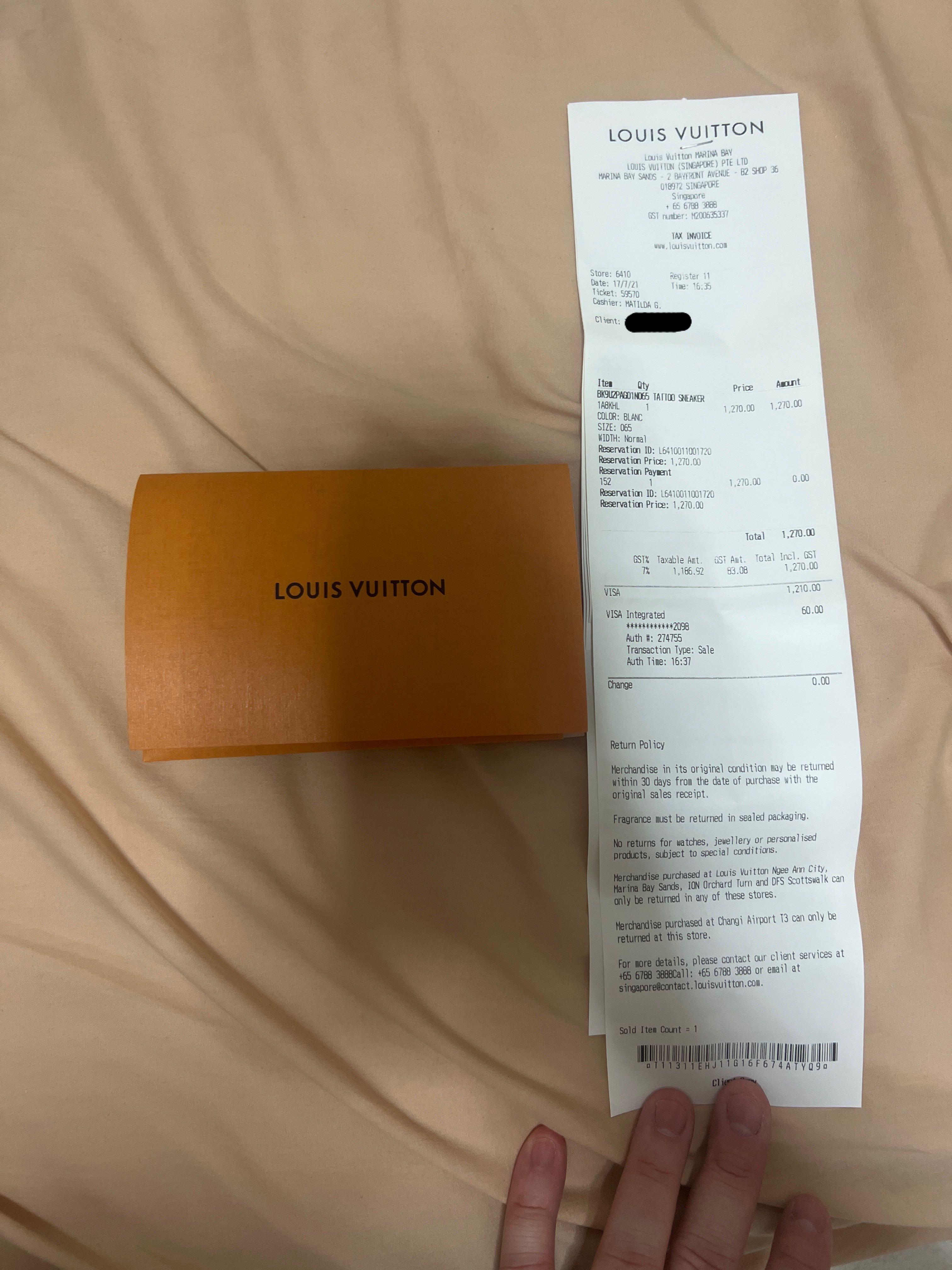 Louis vuitton 2024 tattoo sneaker price