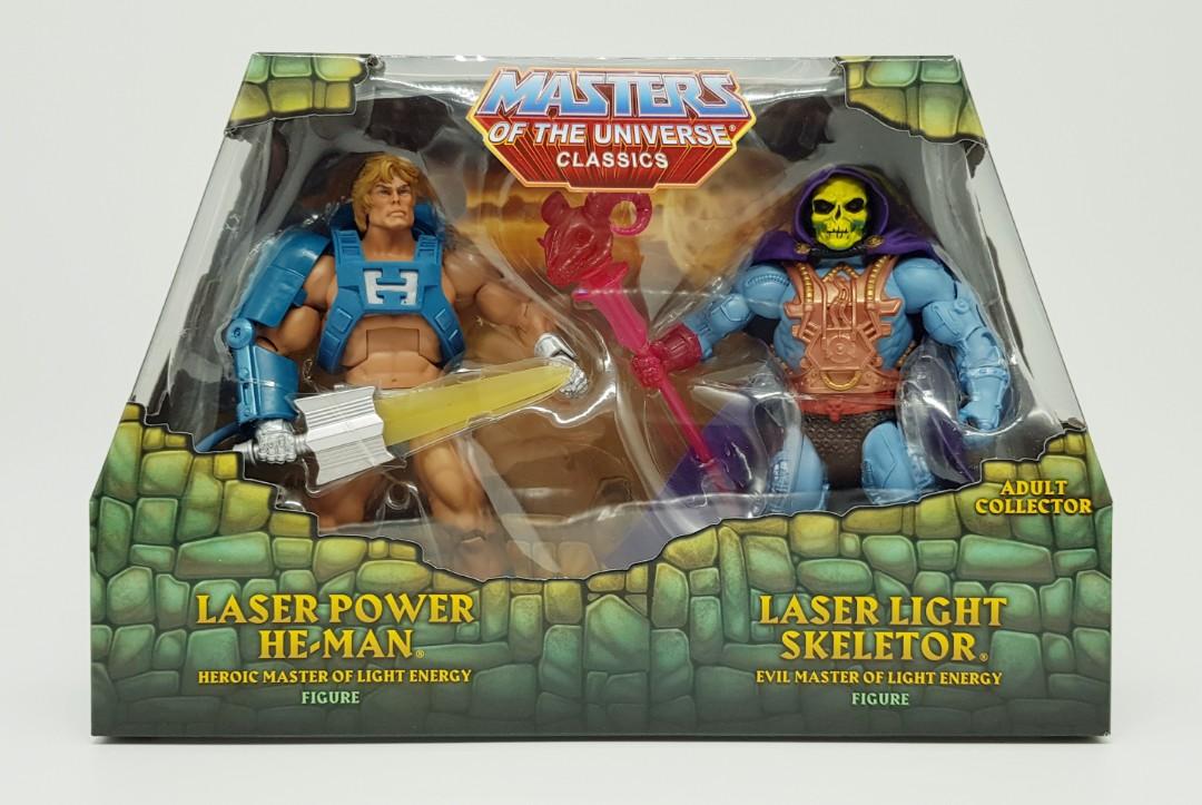 Mattel Masters of the Universe Laser Power He-Man & Laser Light Skeletor Figures for sale online CGP42 