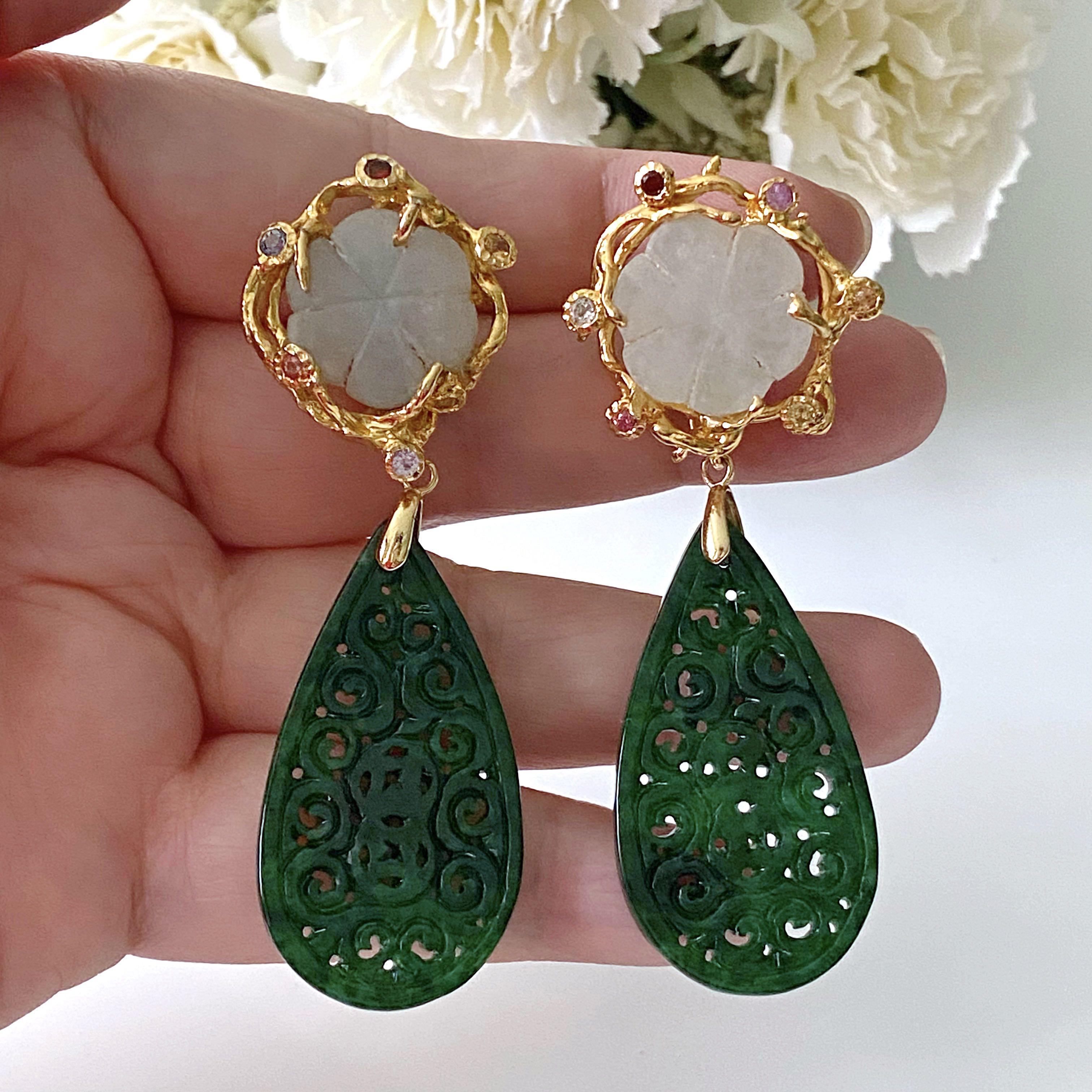 White jade earrings sale