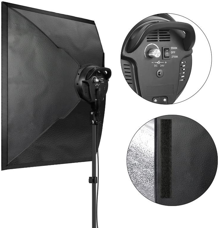 Neewer Photography Bicolor Dimmable LED Softbox Lighting Kit20x27 inches Studio Softbox, 45W