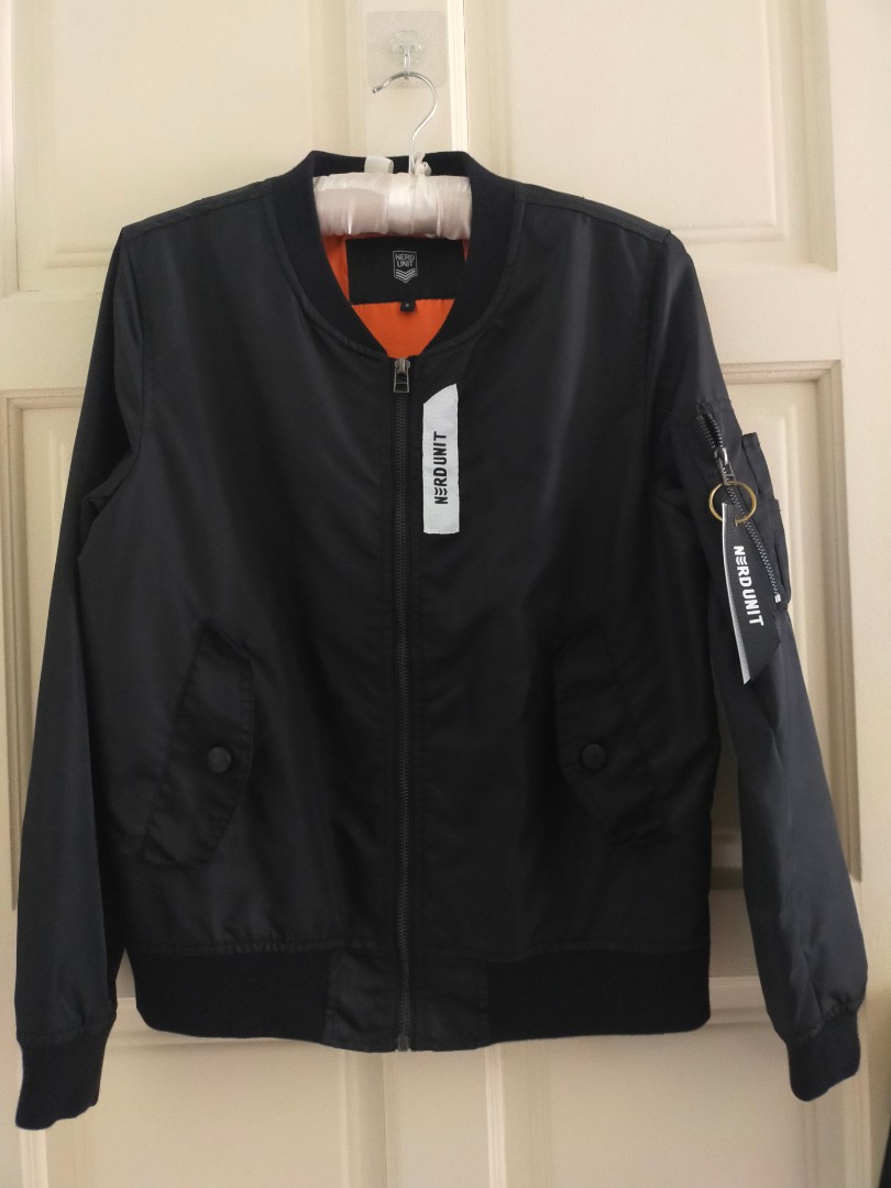 Nerd Unit Bomber Jacket Black, Men's Fashion, Coats, Jackets and ...