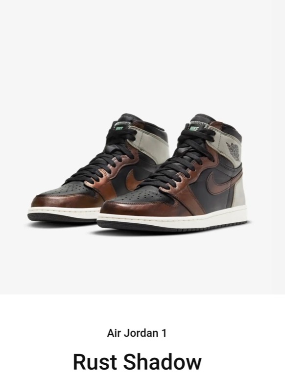 Nike Air Jordan 1 - Rust Shadow/Patina, Men's Fashion, Footwear ...