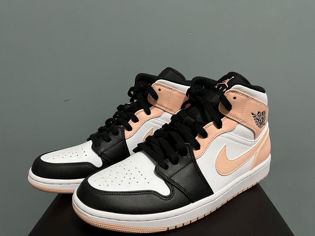 Nike Air Jordan 1 Mid White Arctic Orange Black Blanc Men s