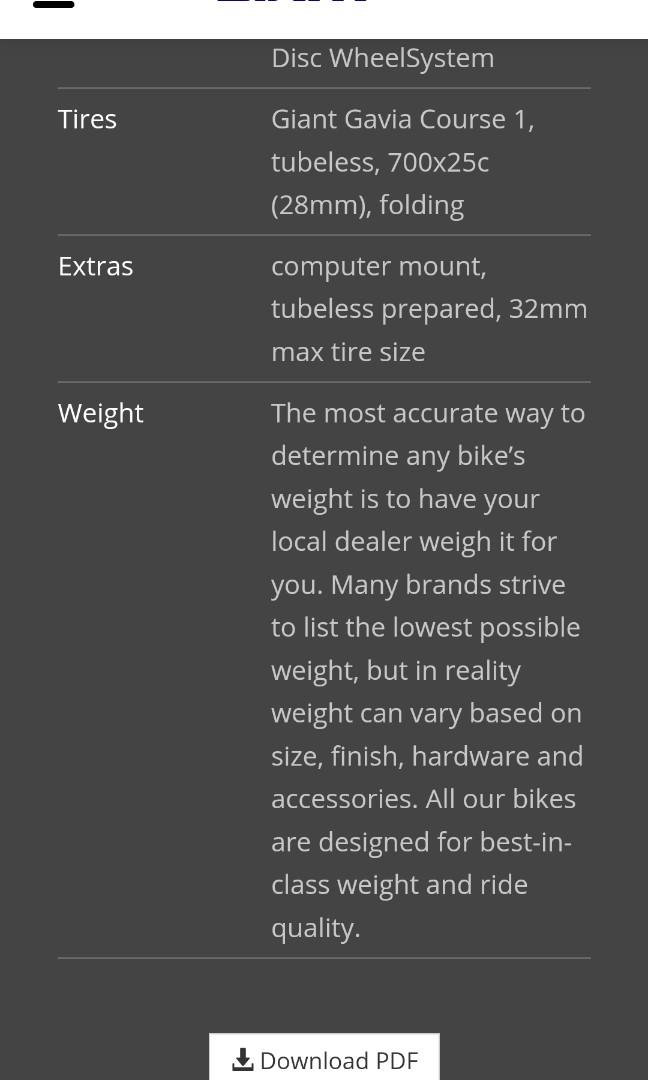Pair of Brand new Giant Gavia Course 1 