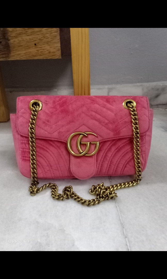 Gucci velvet marmont pink online