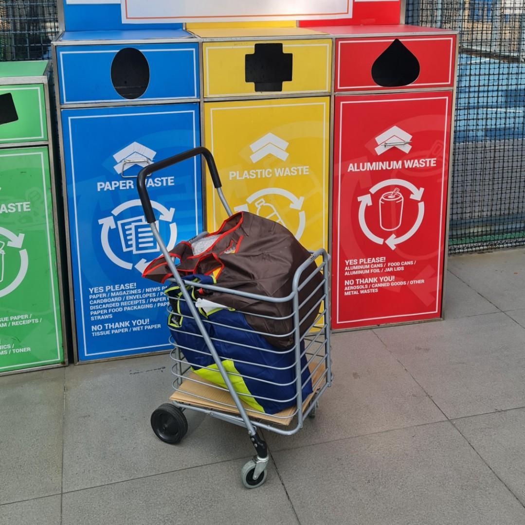 Polder Foldable Folding Grocery Errand Shopping Cart Trolley Stroller, Furniture & Home Living