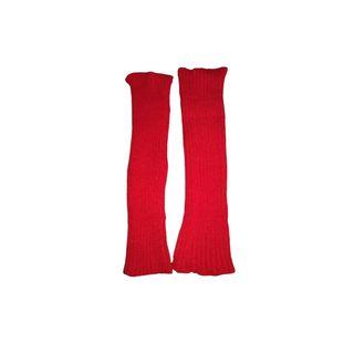 RED KNITTED LEG WARMER COLD WEATHER ALTERNATIVE FASHION