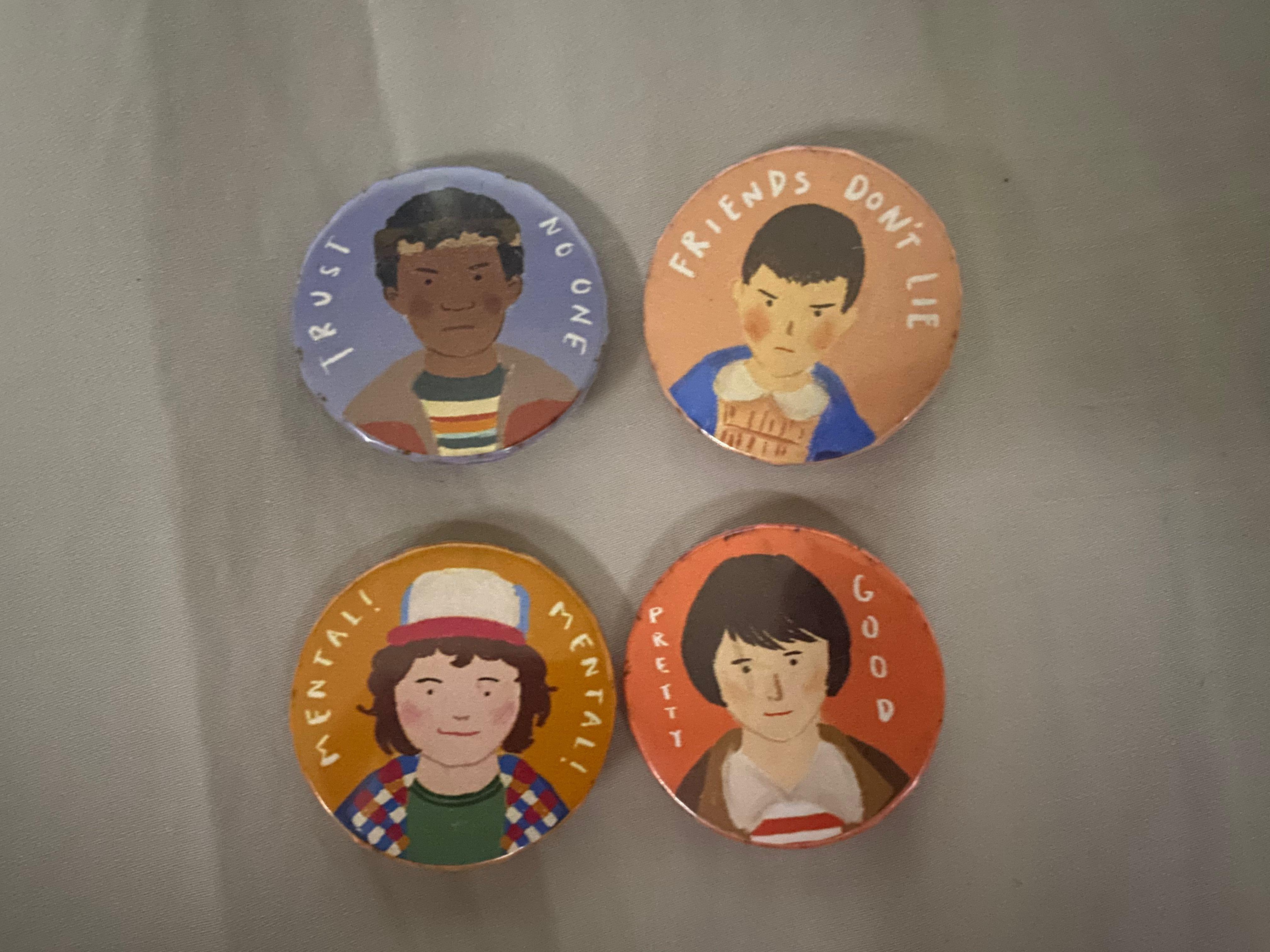 STRANGER THINGS PINS (Category: Western Merchandise) located in Quezon City. Submitted by shandre10 (Listing ID 1135591743, Image 1). Description: 60 each (: or message me to negotiate!.