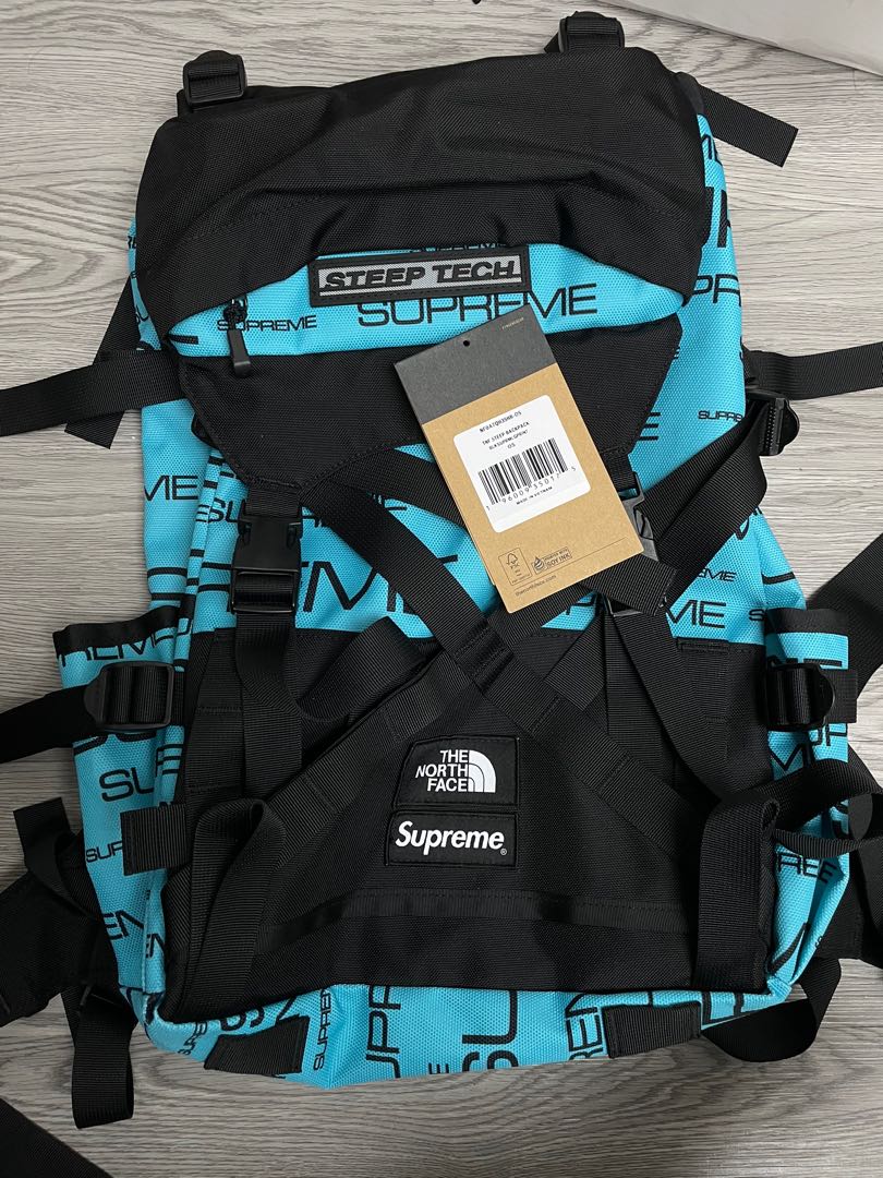 藍色Supreme x The north face steep tech 