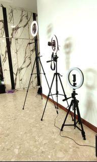 New Ringlight stand for handphone and camera adjustable height and adjustable lighting 26cm Ringlight and 1.4m tripod with Ringlight for phone and camera holder for Ringlight tripod stand for photography lighting equipment for phone or DSLR camera