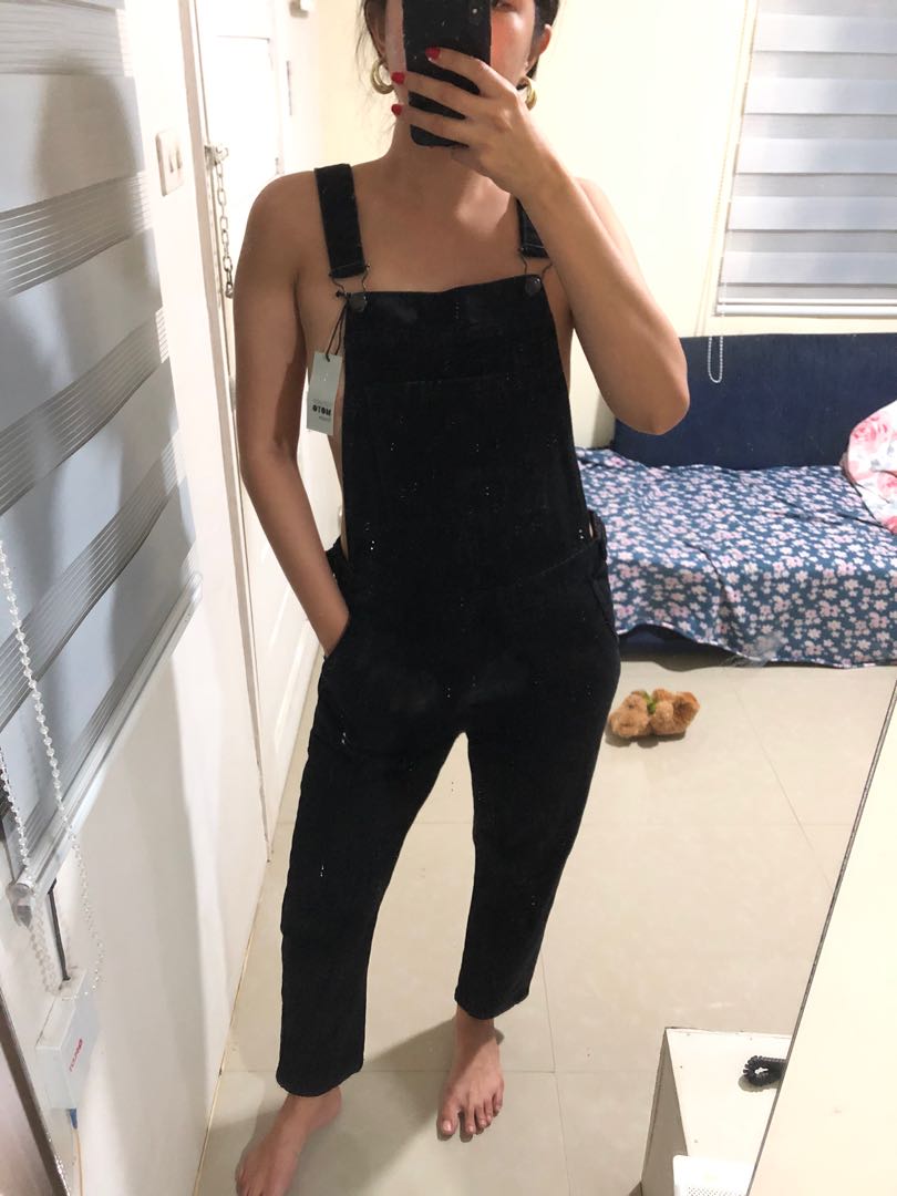 Topshop black overalls cheap