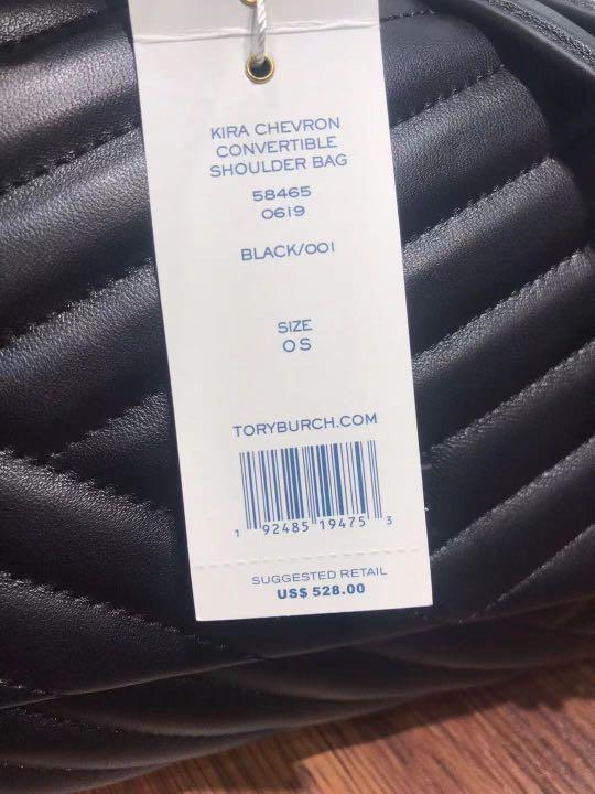 Tory Burch Hb Kira Chevron Small Flap Shoulder Bag Black OS 