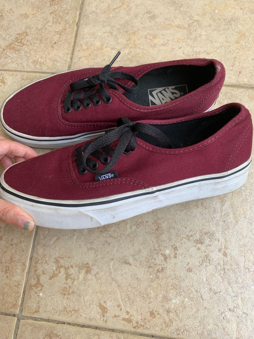 Vans authentic maroon discount
