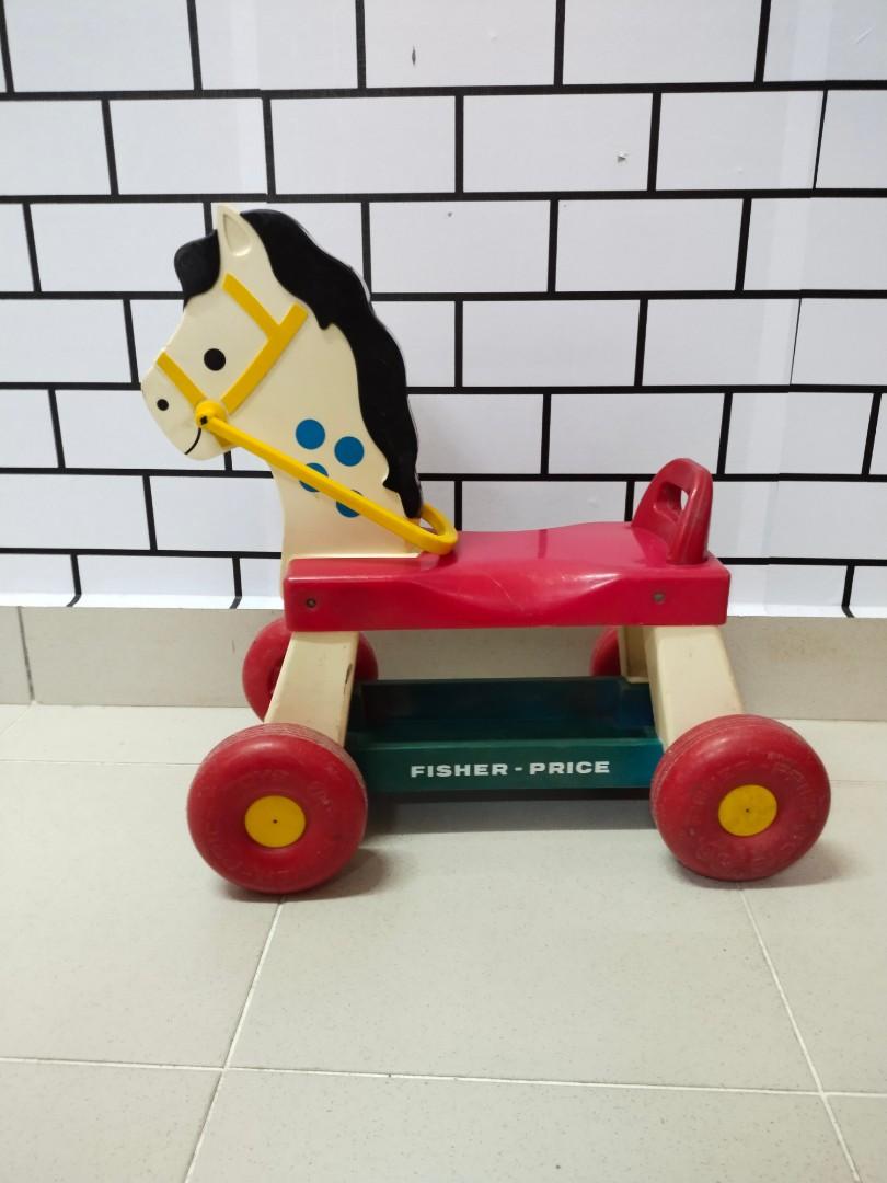Vintage 1976 Fisher Price Ride on Pull Horse Pony Babies Kids