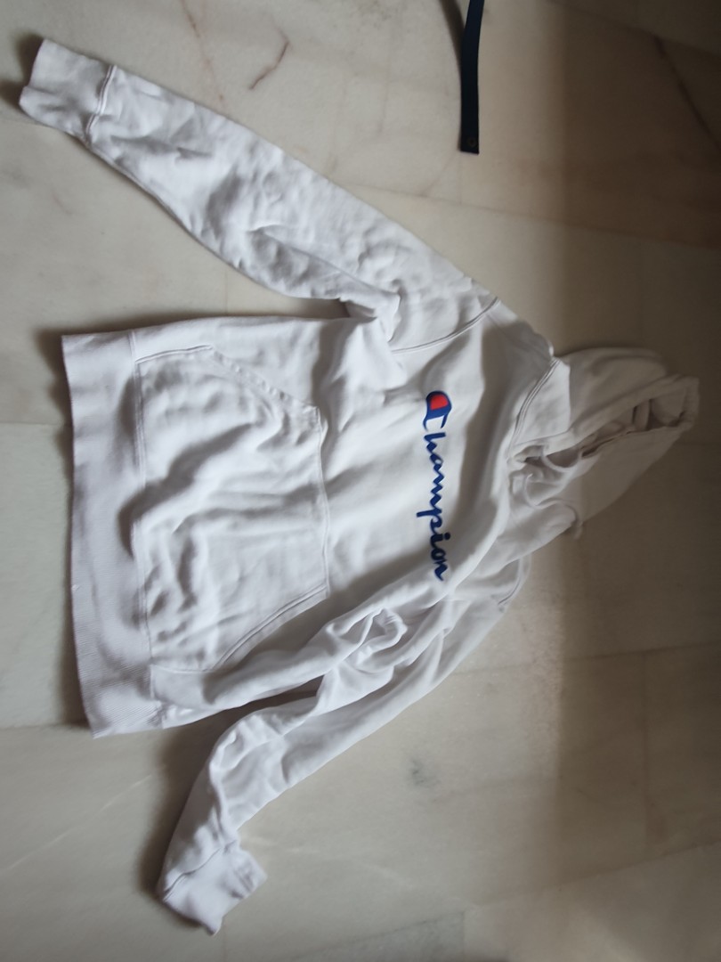 white champion hoodie medium
