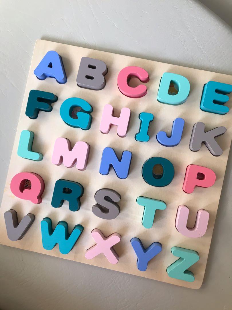 Wooden alphabet and numbers babies kids infant playtime on carousell