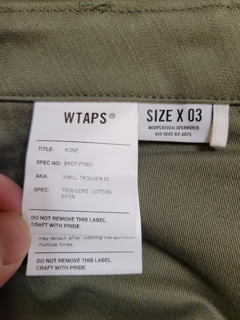 WTAPS WMILL-TROUSER 02 BRDT-PTM01 OLIVE SIZE 03 L, 男裝, 褲＆半截