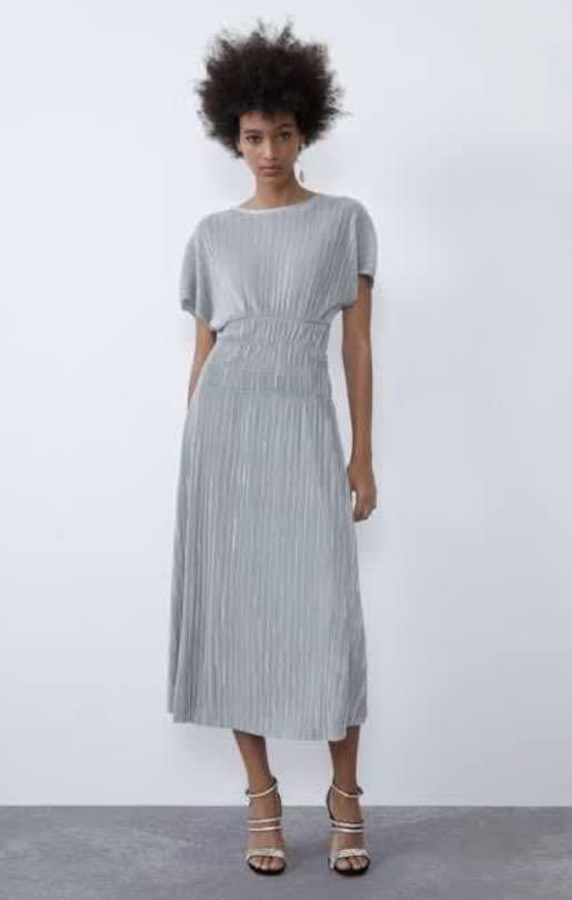 Zara Electric Pleats Dress, Women's Fashion, Dresses & Sets, Dresses on