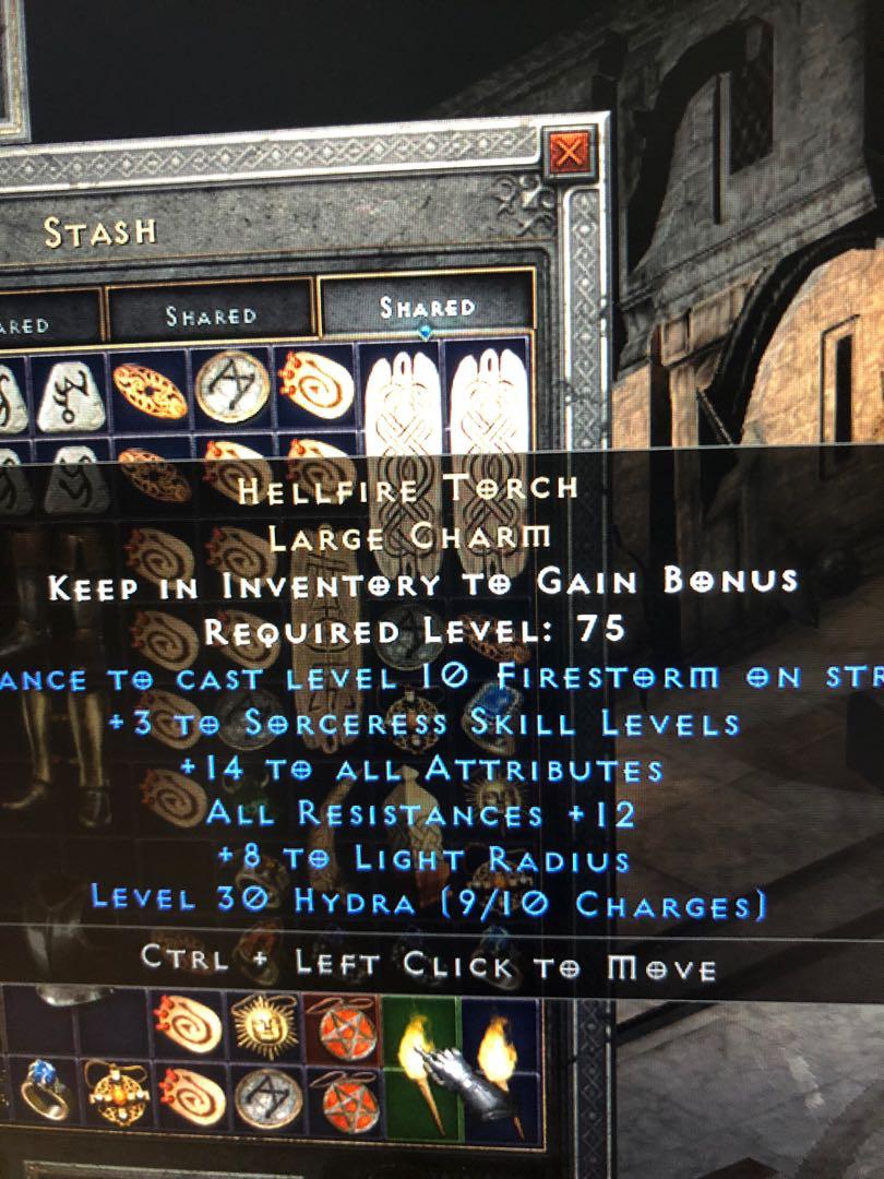 14/12 sorceress hellfire torch d2r Diablo 2 resurrected, Video Gaming