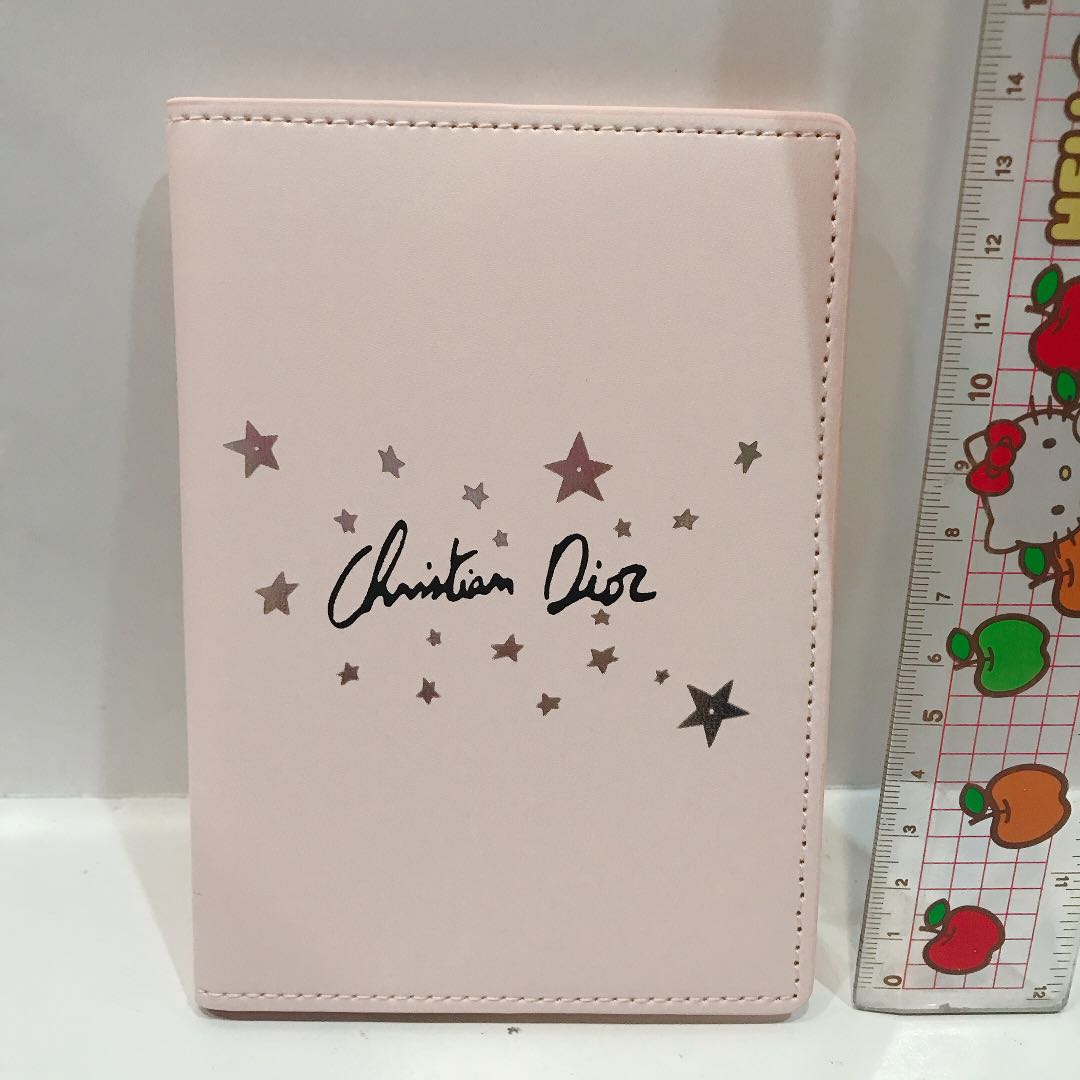 Christian Dior Passport Case Star Pattern Baby Pink Beige Novelty Japan