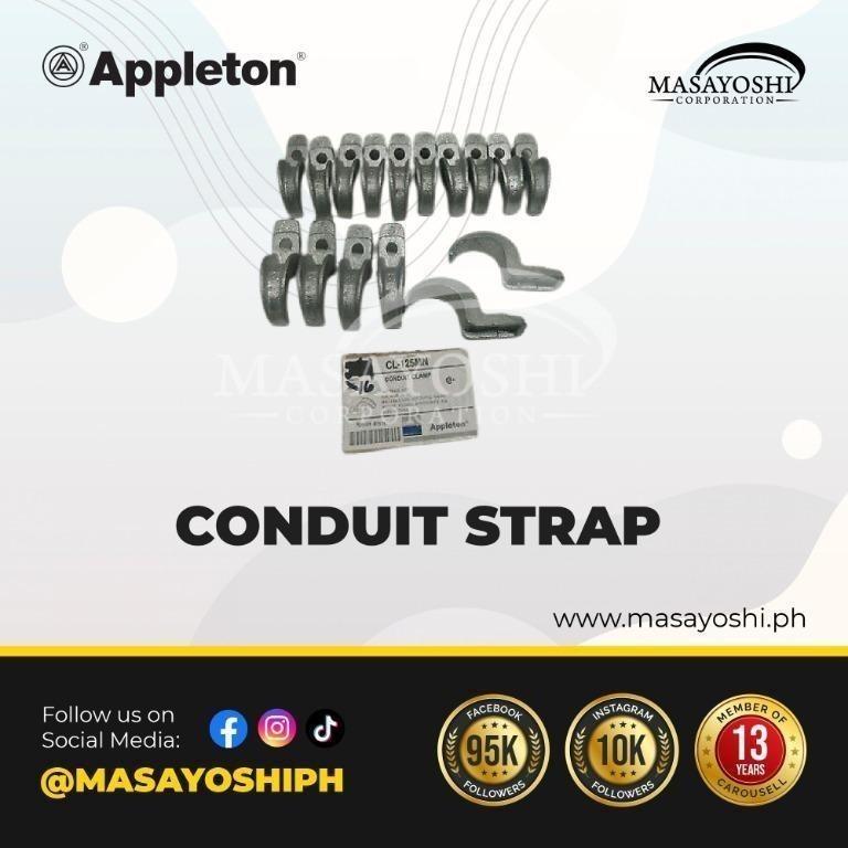 Appleton Conduit Strap, 1Hole, 11/4", Malleable Iron Model CL