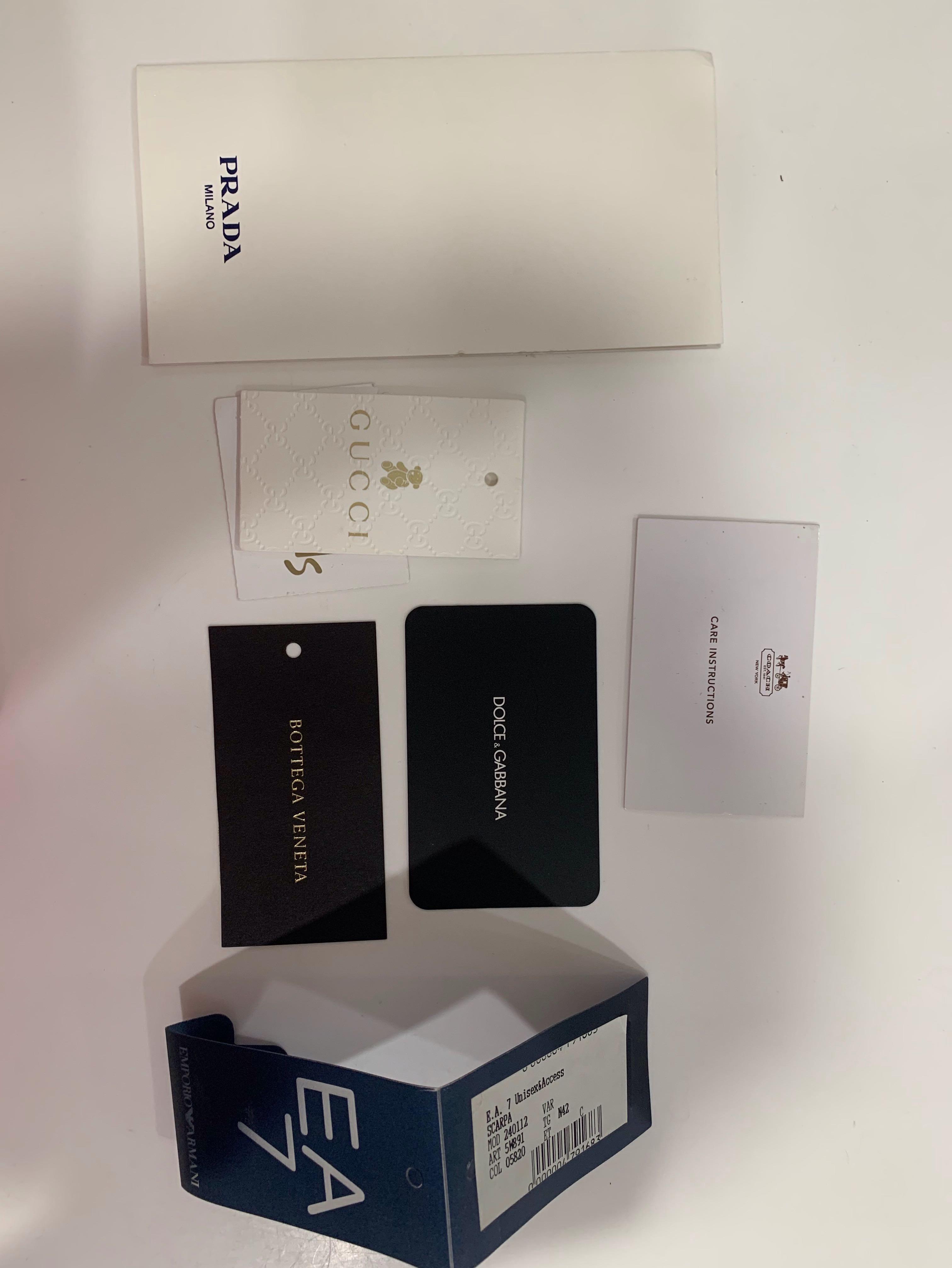 Authentic Burberry tags and authenticity card