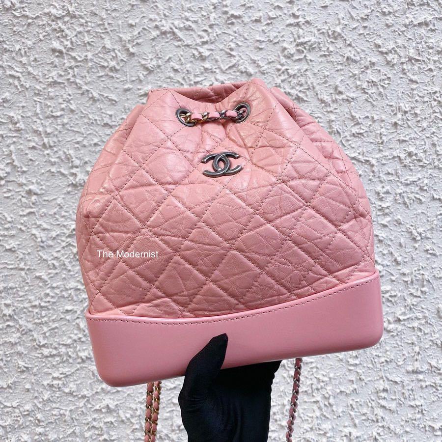 Authentic Chanel Gabrielle Hobo Backpack Pink