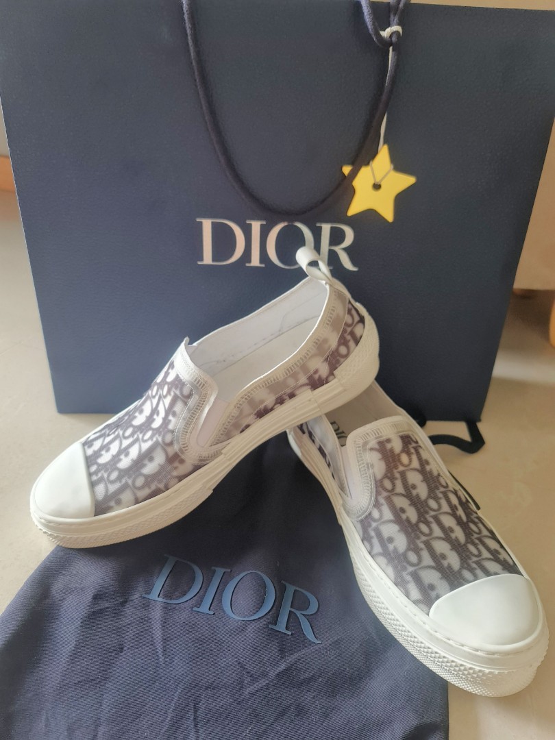 B23 Dior Slip-on Sneaker (size 42) - Black & White Dior Oblique Canvas ...