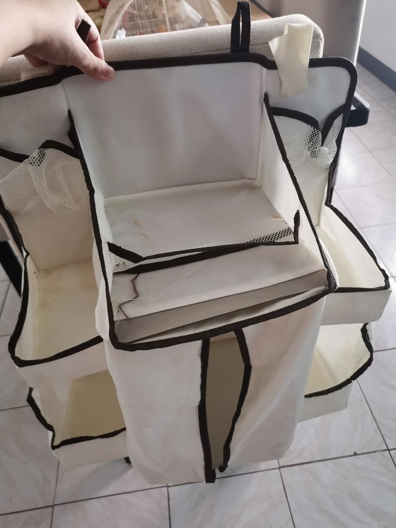 Baby crib diaper organizer (Category: Other Baby Bathing & Changing Needs) located in Cavite. Submitted by newtoyou88 (Listing ID 1135658591, Image 2). Description: In very good condition For diaper and other baby needs organizer For crib side or bed side or depends where you Want to hang it.