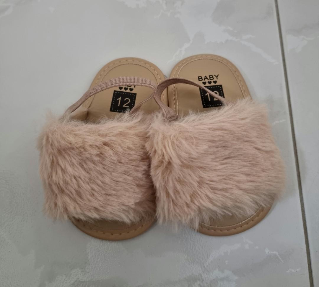 Furry baby sandals cheap