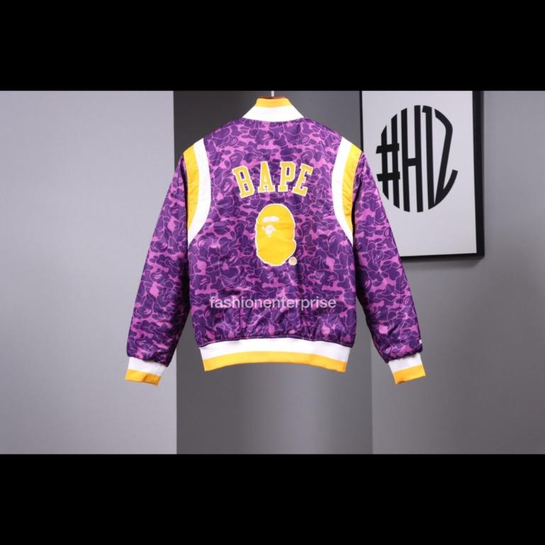 Bape x Mitchell Ness Lakers Warm Up Jacket Purple