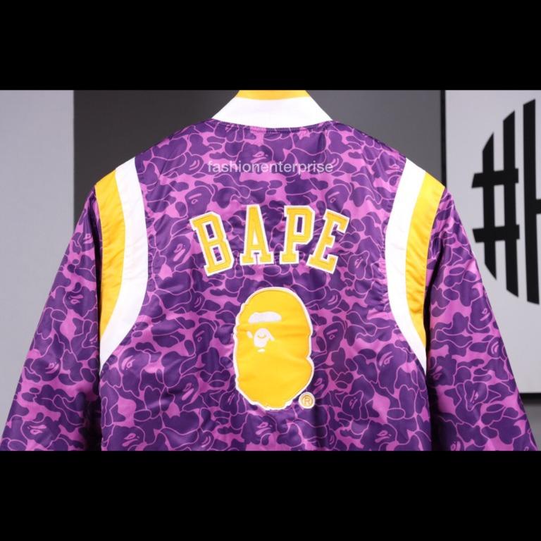 BAPE x Mitchell & Ness Lakers Warm Up Jacket Purple Disponible ✓