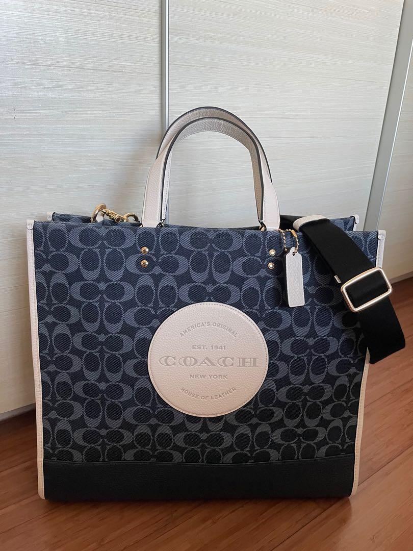 BN Coach Dempsey Tote 40 In Denim Signature Jacquard With Patch, Women