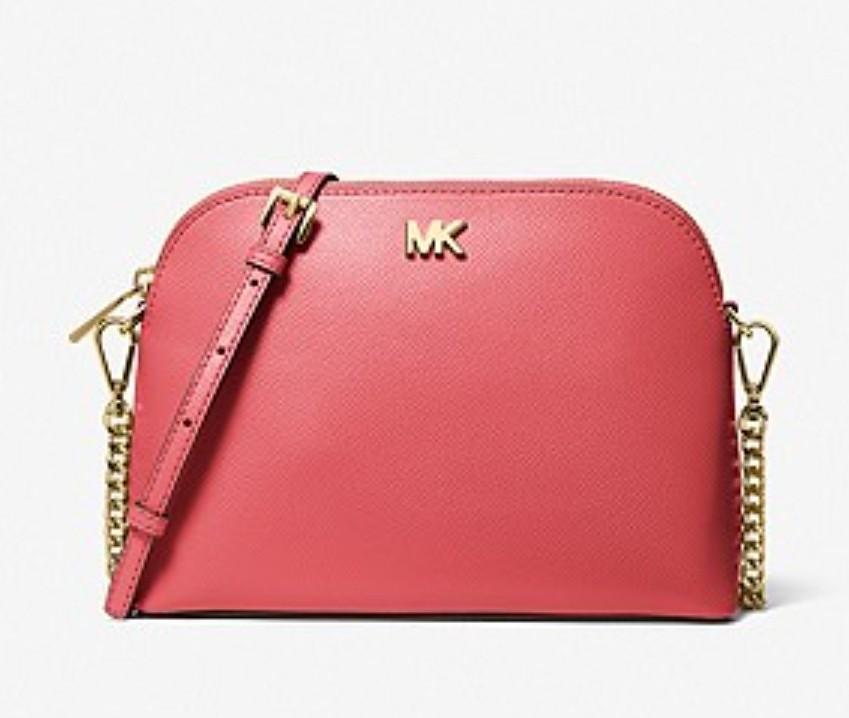 BNIB Michael Kors Large Crossgrain Leather Dome Crossbody Bag in