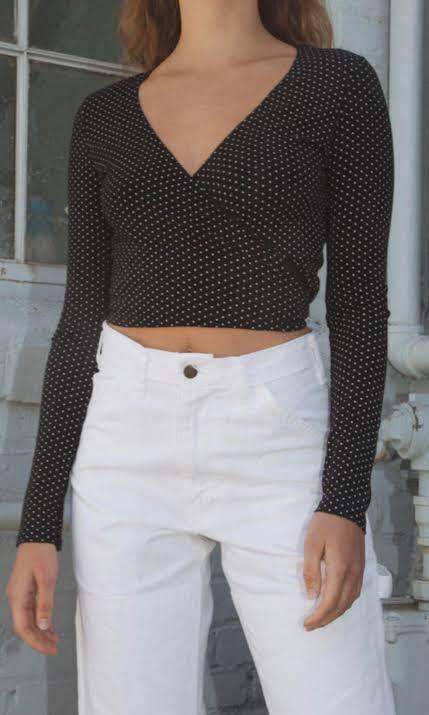 brandy melville polka dot wrap top
