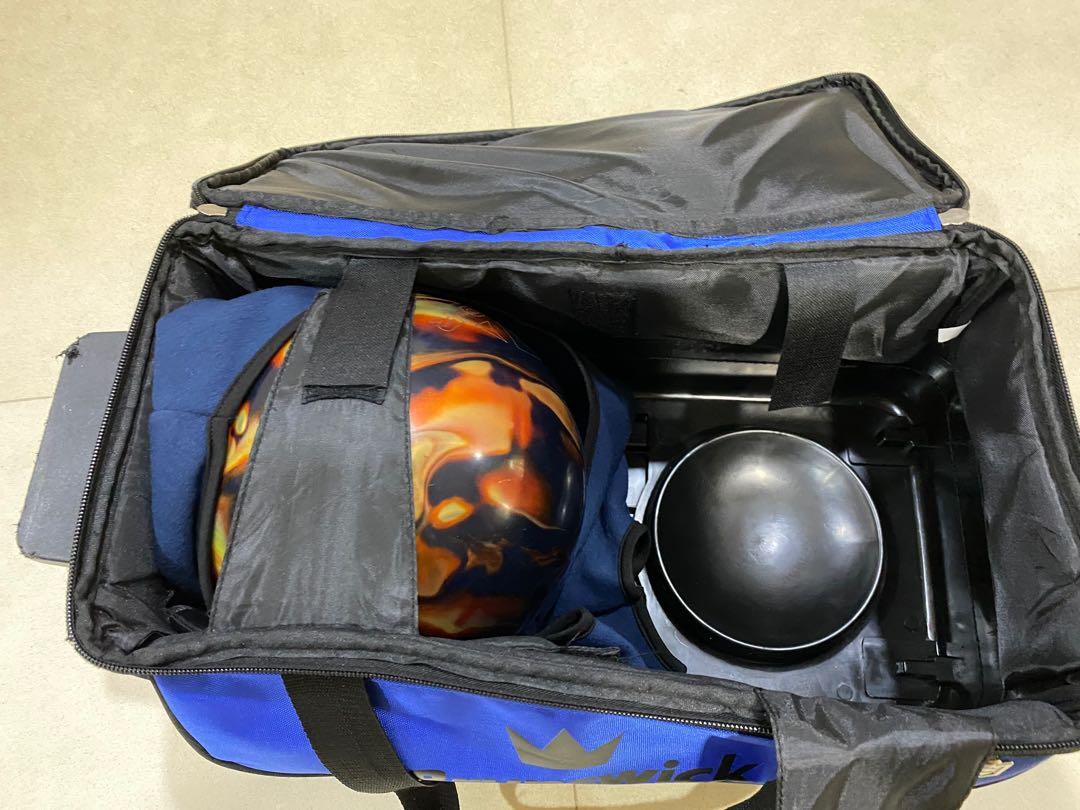 Brunswick Blitz Double Roller Bowling Bag, Blue, Sports Equipment