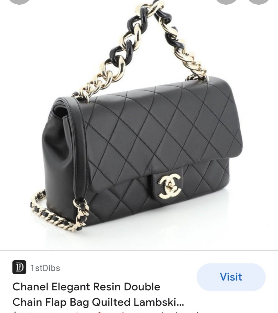 Chanel Elegant Resin Double Chain Flap Bag Luxury Bags Wallets