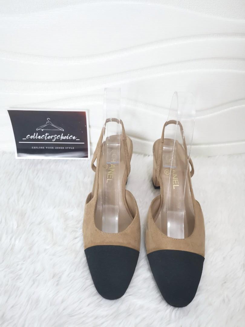 Chanel outlet suede slingbacks