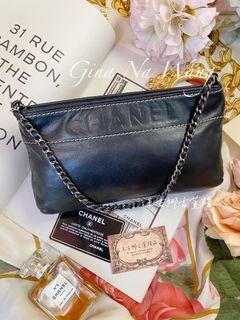 Chanel vintage古董麻線羊黑銀鍊麻將包/肩背包/手提包/實用滿分💯