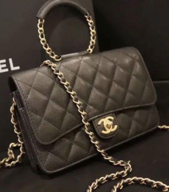 Chanel round clearance wallet on chain