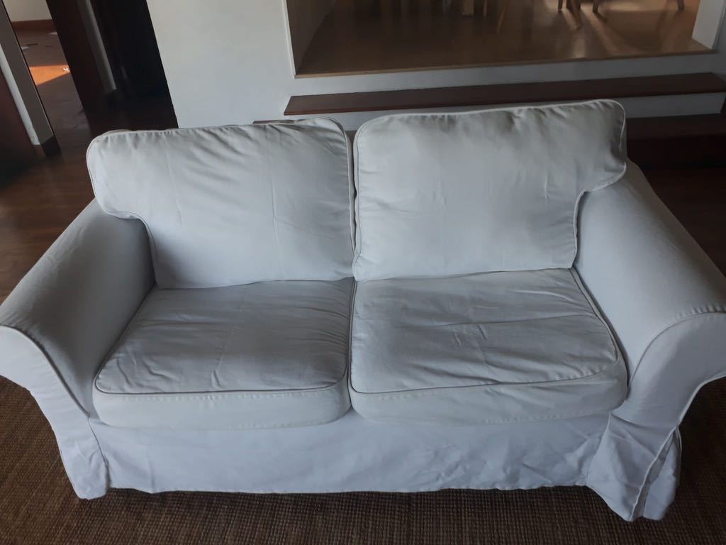 Clean, White sofa. Priced to go today., Furniture & Home Living