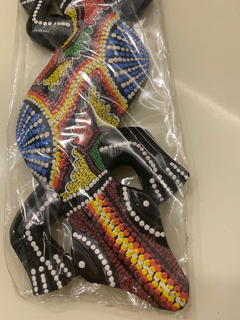 Colourful handmade, wooden Gecko wall deco, Furniture & Home Living